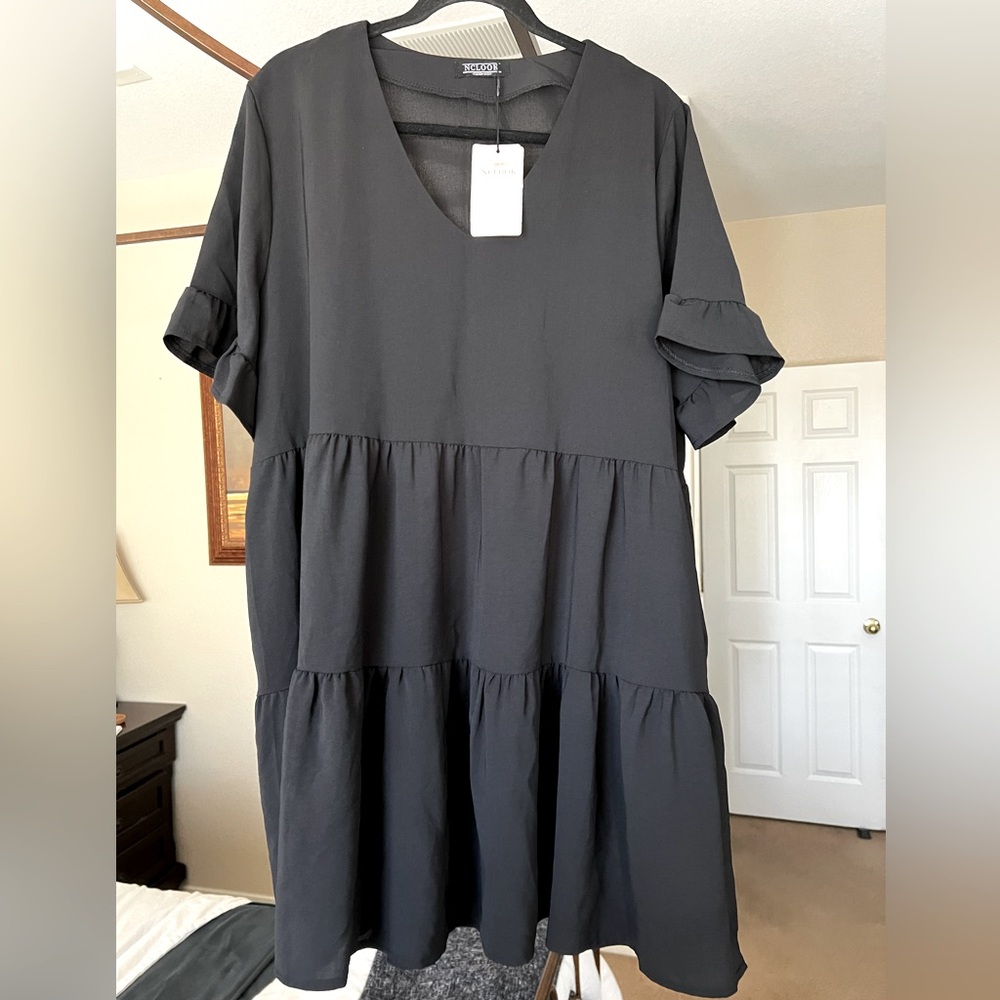 NCLOOK Casual Black Dress w/Pockets